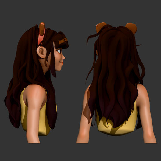 Cartoon Head Side-Back